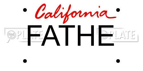 FATHE California License Plate