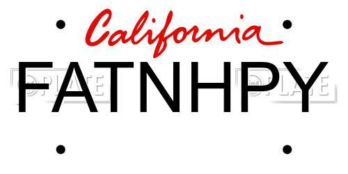 FATNHPY California License Plate