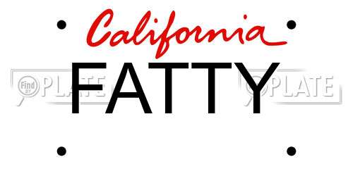 FATTY California License Plate