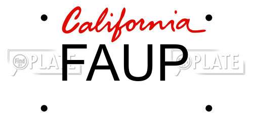FAUP California License Plate