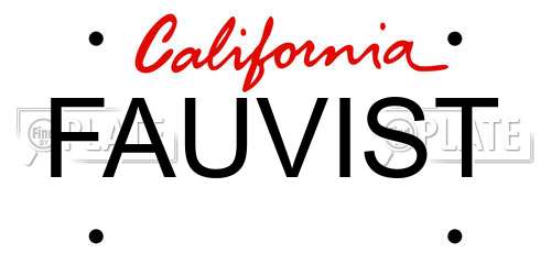 FAUVIST California License Plate