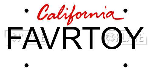 FAVRTOY California License Plate