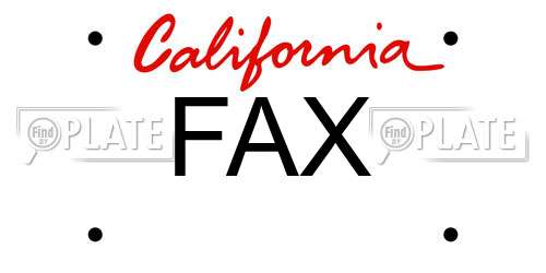 FAX California License Plate