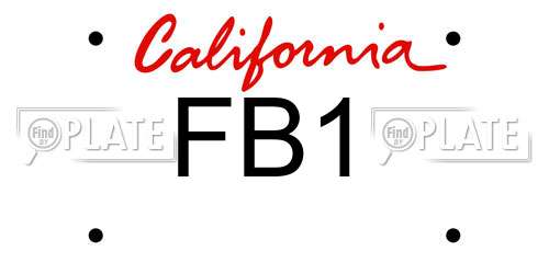 FB1 California License Plate