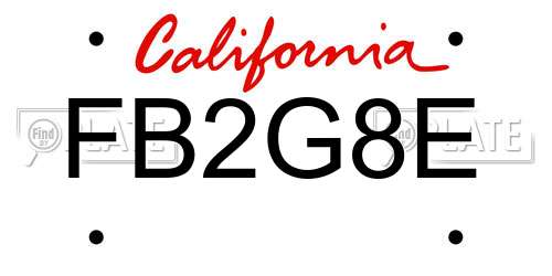 FB2G8E California License Plate