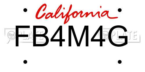 FB4M4G California License Plate