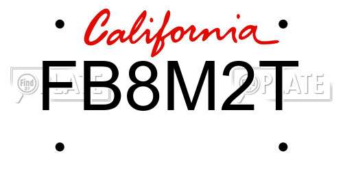 FB8M2T California License Plate