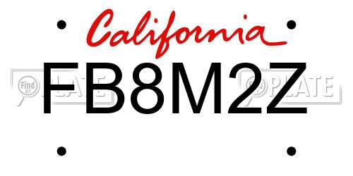 FB8M2Z California License Plate