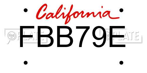 FBB79E California License Plate