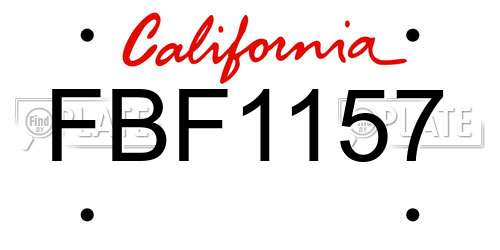 FBF1157 California License Plate