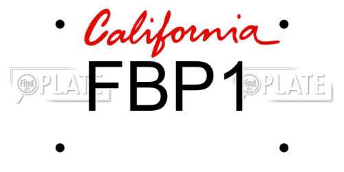 FBP1 California License Plate