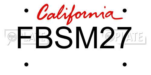 FBSM27 California License Plate
