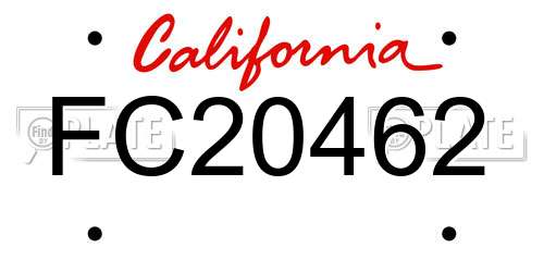 FC20462 California License Plate