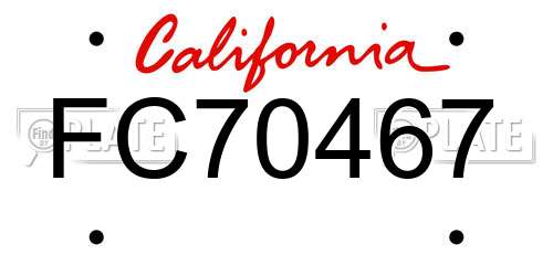 FC70467 California License Plate