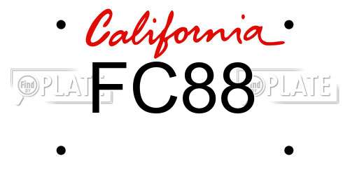 FC88 California License Plate