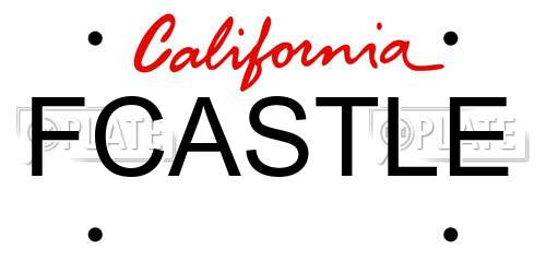 FCASTLE California License Plate