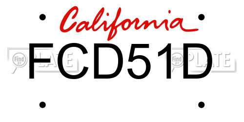 FCD51D California License Plate