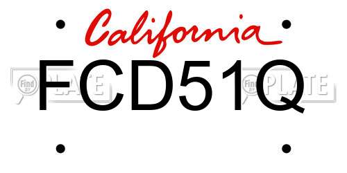 FCD51Q California License Plate
