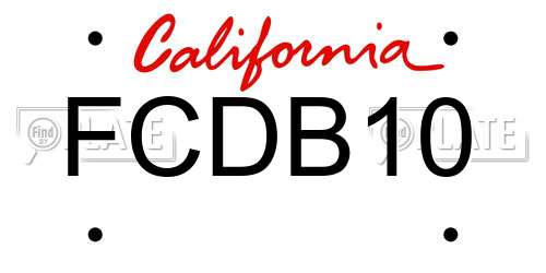 FCDB10 California License Plate