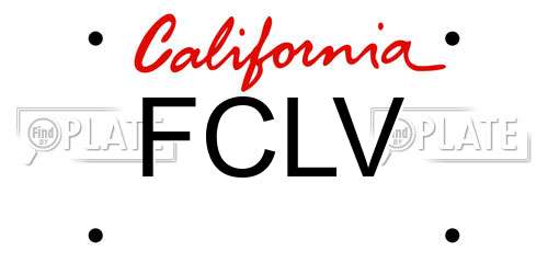 FCLV California License Plate