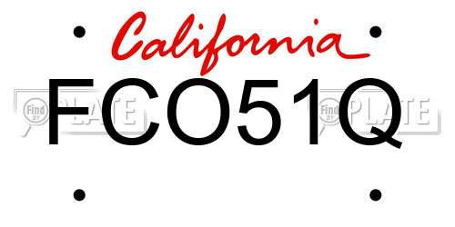 FCO51Q California License Plate