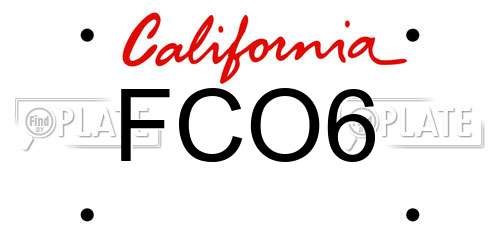 FCO6 California License Plate