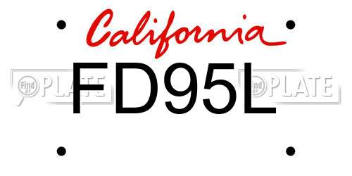 FD95L California License Plate