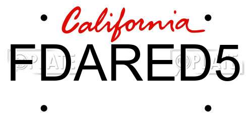 FDARED5 California License Plate