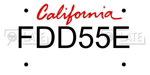 FDD55E California License Plate