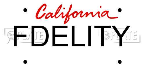 FDELITY California License Plate