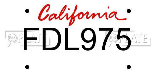 FDL975 California License Plate