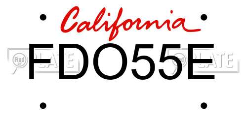 FDO55E California License Plate