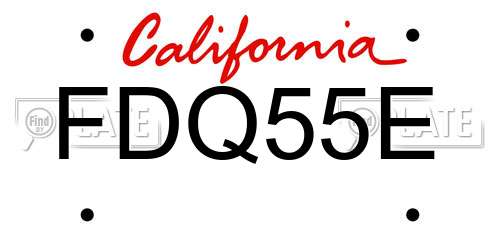 FDQ55E California License Plate