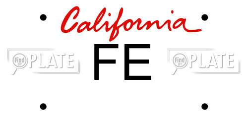 FE California License Plate