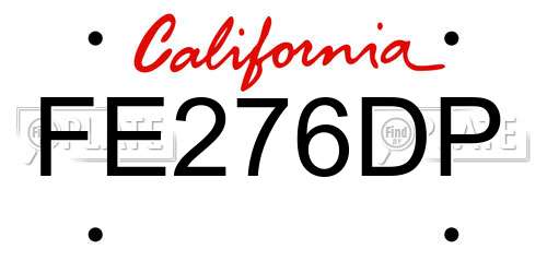 FE276DP California License Plate