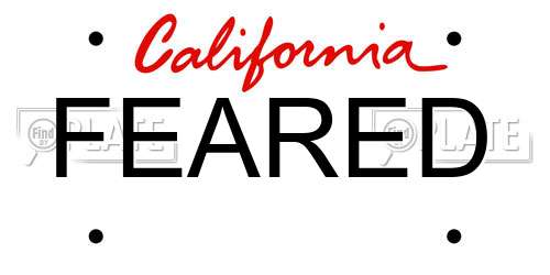 FEARED California License Plate