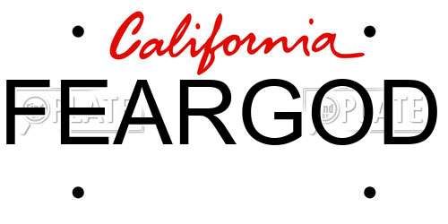 FEARGOD California License Plate