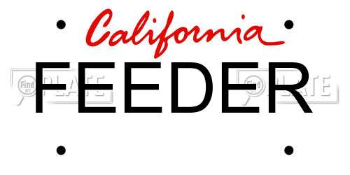 FEEDER California License Plate