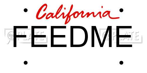 FEEDME California License Plate