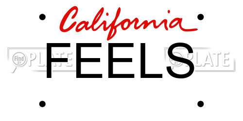 FEELS California License Plate