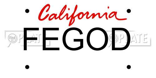 FEGOD California License Plate