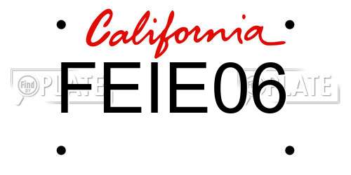 FEIE06 California License Plate