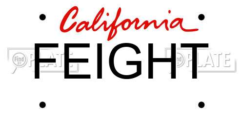 FEIGHT California License Plate