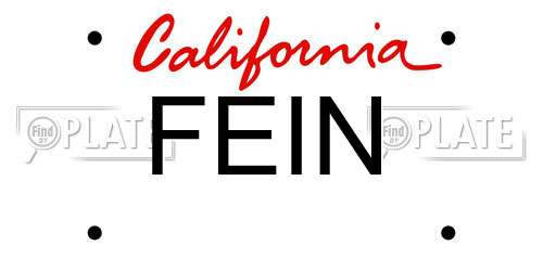 FEIN California License Plate