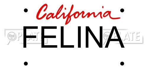 FELINA California License Plate