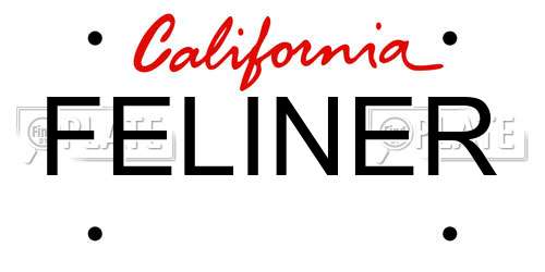 FELINER California License Plate
