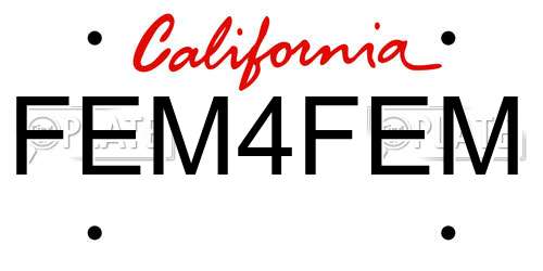 FEM4FEM California License Plate