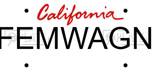 FEMWAGN California License Plate