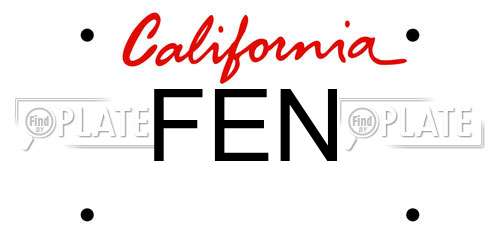 FEN California License Plate