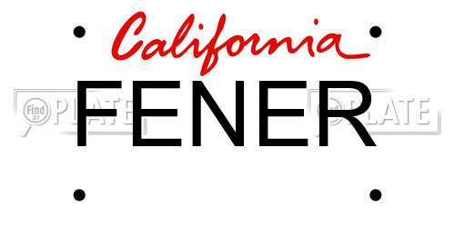 FENER California License Plate